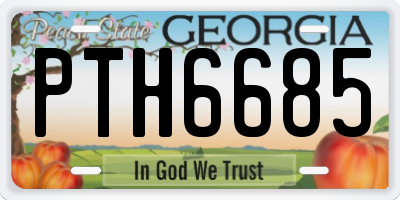GA license plate PTH6685