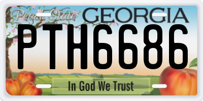 GA license plate PTH6686