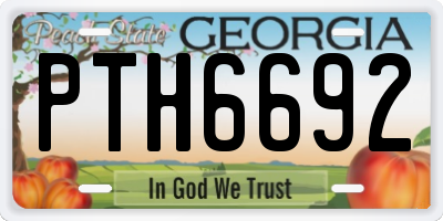 GA license plate PTH6692