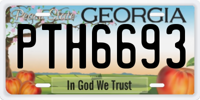 GA license plate PTH6693
