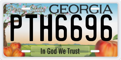 GA license plate PTH6696