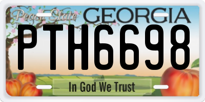 GA license plate PTH6698