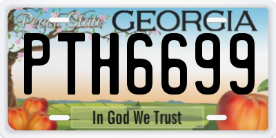 GA license plate PTH6699
