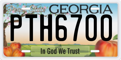 GA license plate PTH6700