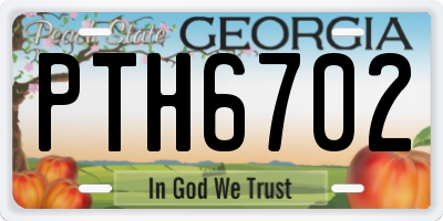 GA license plate PTH6702
