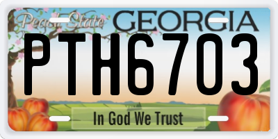 GA license plate PTH6703