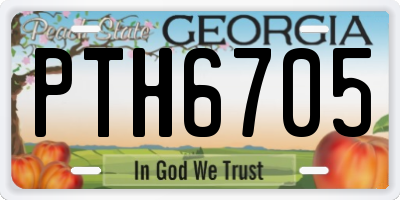 GA license plate PTH6705