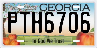GA license plate PTH6706