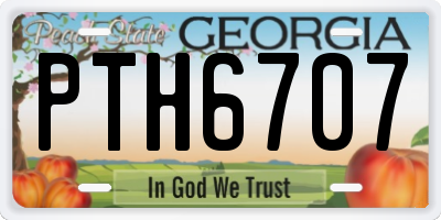 GA license plate PTH6707