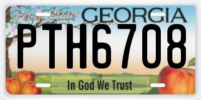 GA license plate PTH6708