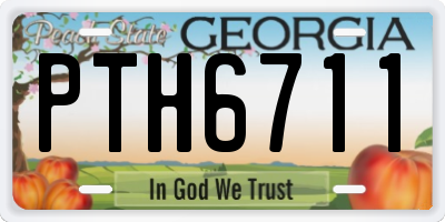 GA license plate PTH6711