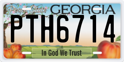 GA license plate PTH6714