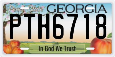 GA license plate PTH6718