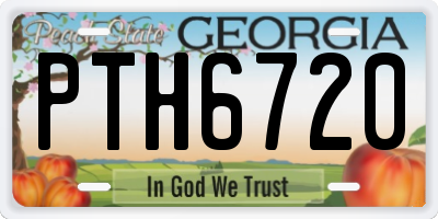 GA license plate PTH6720