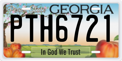 GA license plate PTH6721