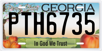 GA license plate PTH6735