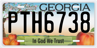 GA license plate PTH6738