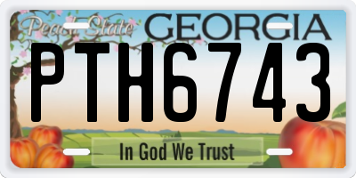 GA license plate PTH6743