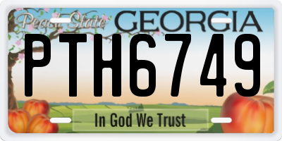 GA license plate PTH6749