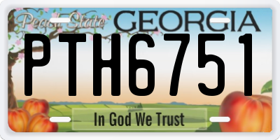 GA license plate PTH6751