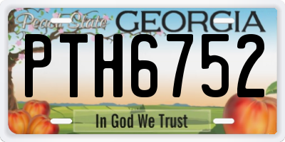 GA license plate PTH6752