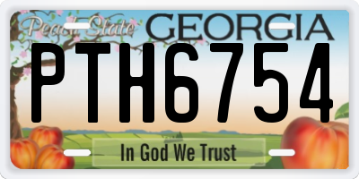 GA license plate PTH6754