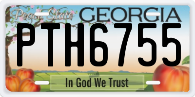 GA license plate PTH6755