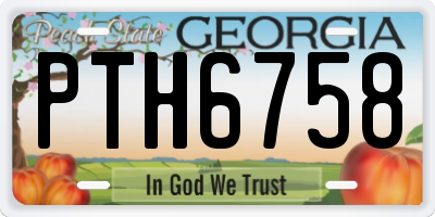 GA license plate PTH6758