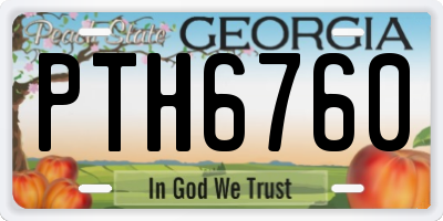 GA license plate PTH6760