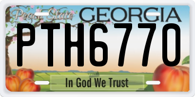 GA license plate PTH6770