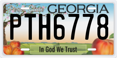 GA license plate PTH6778