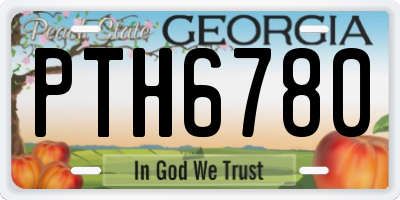 GA license plate PTH6780