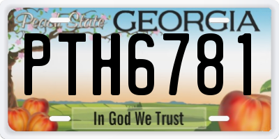 GA license plate PTH6781