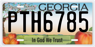 GA license plate PTH6785