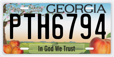 GA license plate PTH6794