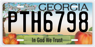 GA license plate PTH6798