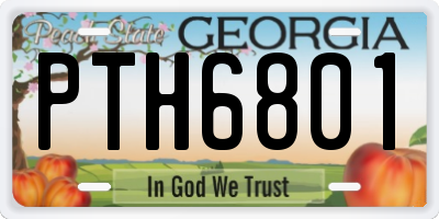 GA license plate PTH6801