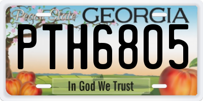 GA license plate PTH6805
