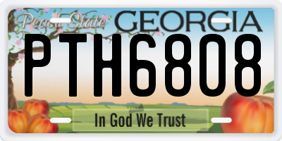 GA license plate PTH6808