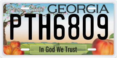 GA license plate PTH6809