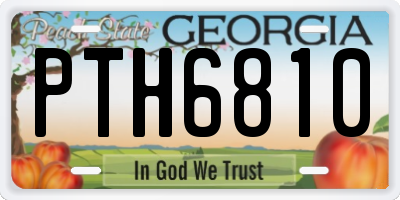 GA license plate PTH6810