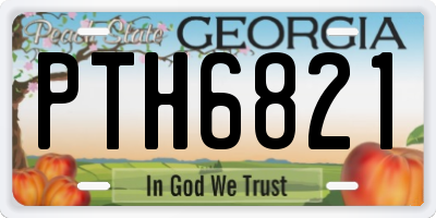 GA license plate PTH6821