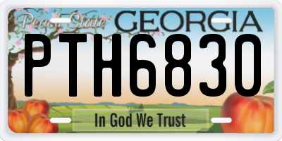 GA license plate PTH6830