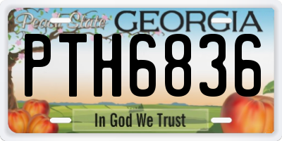 GA license plate PTH6836