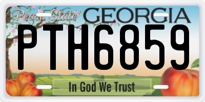 GA license plate PTH6859
