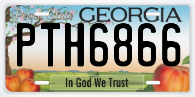 GA license plate PTH6866