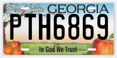 GA license plate PTH6869