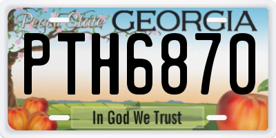 GA license plate PTH6870