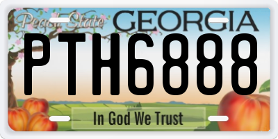 GA license plate PTH6888
