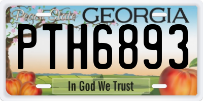 GA license plate PTH6893
